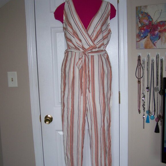 SHEIN Pants - Shein Striped Jumpsuit Sz L